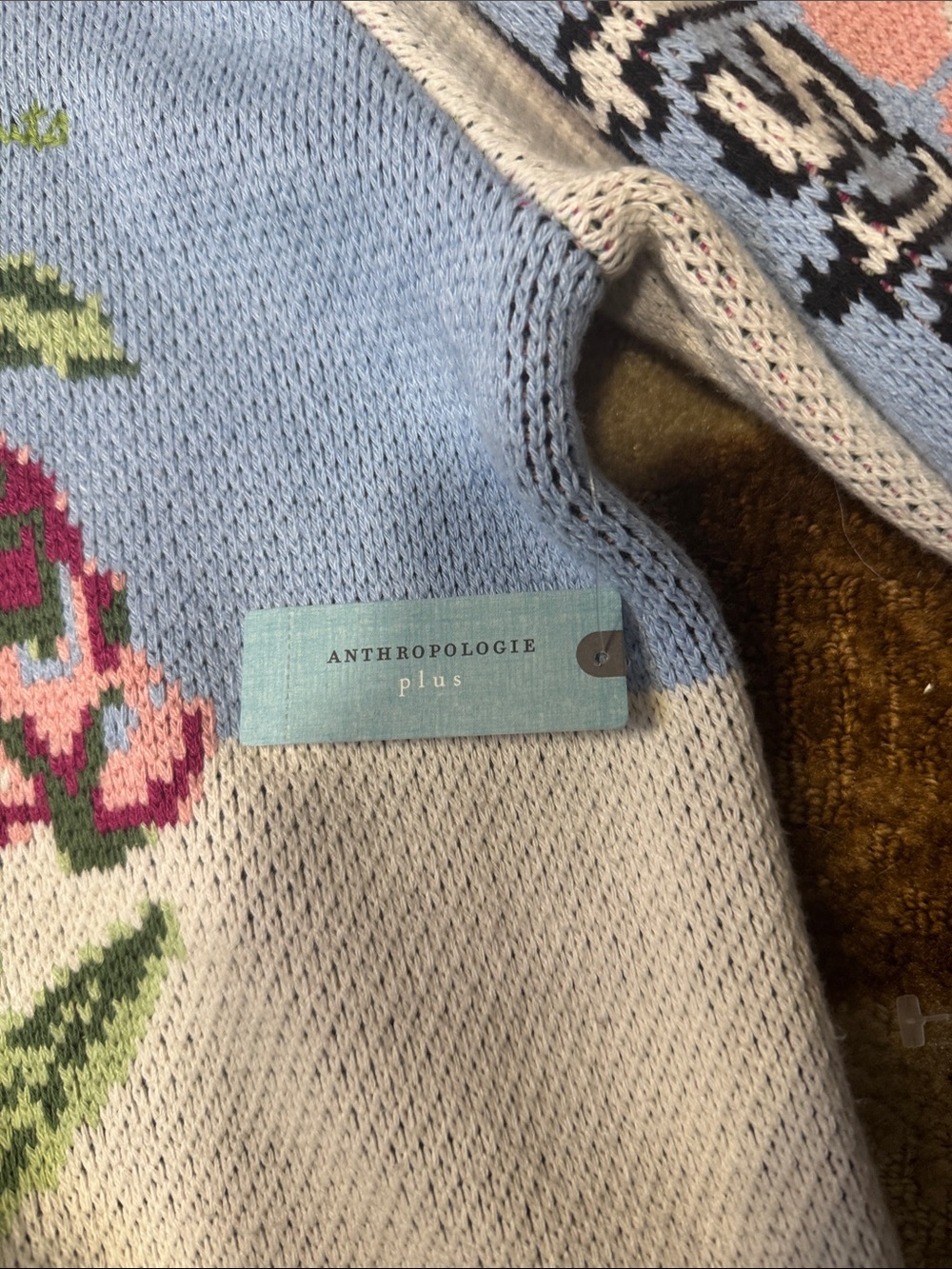 Anthropologie - Oversized Floral V-Neck Cardigan Sweater - Picture 12 of 13